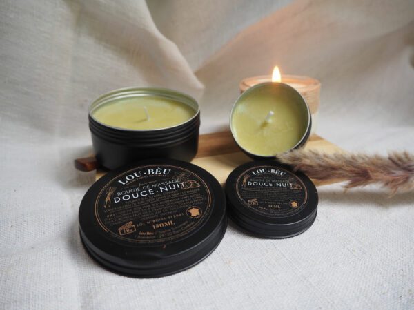 Douce Nuit - Bougie artisanale anti-moustique et de soin corporel / massage - Savonnerie Lou Bèu