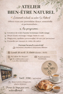 Atelier Bien-Être Naturel - Lou Bèu & So Naturel - Chartres - 20 avril 2026